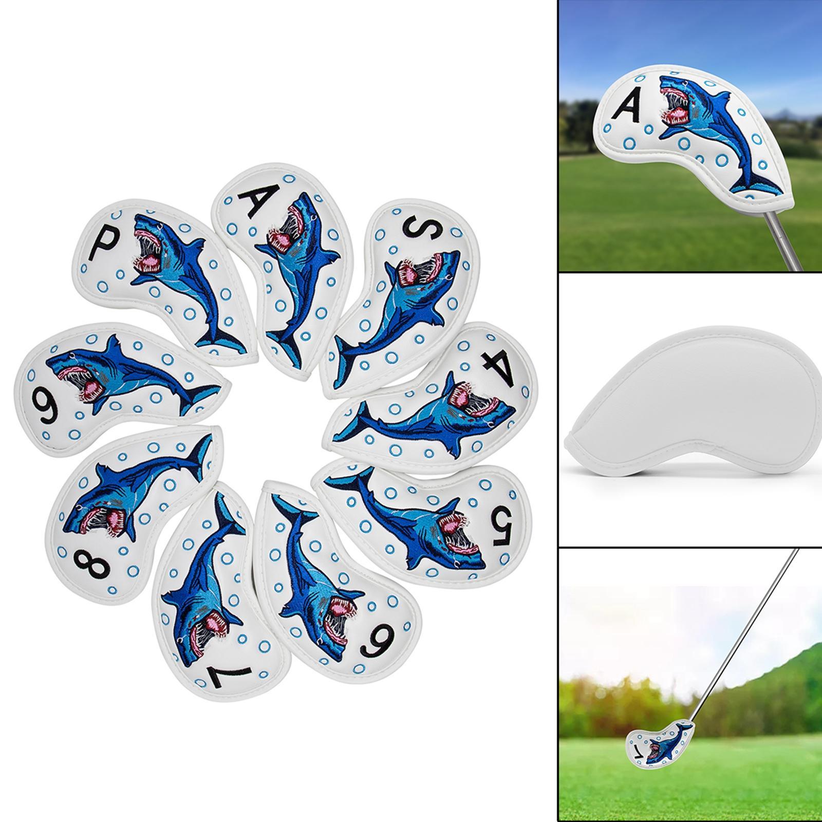 Golf Iron Head Covers PU Leather 9pcs Set Golf Club Protector
