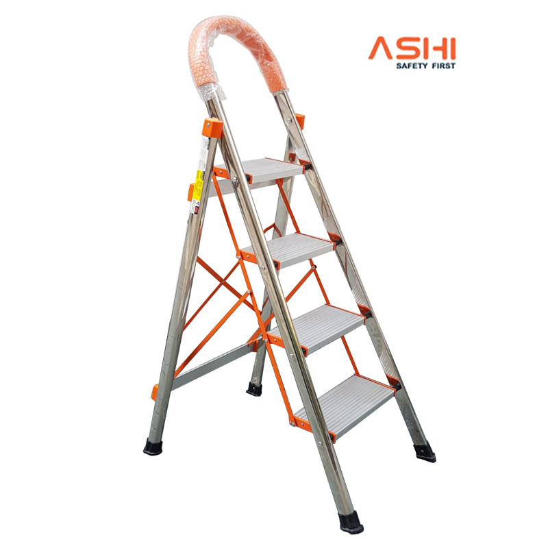 Thang ghế cao cấp Chính hãng ASHI, thân inox, bậc nhôm to: AG04