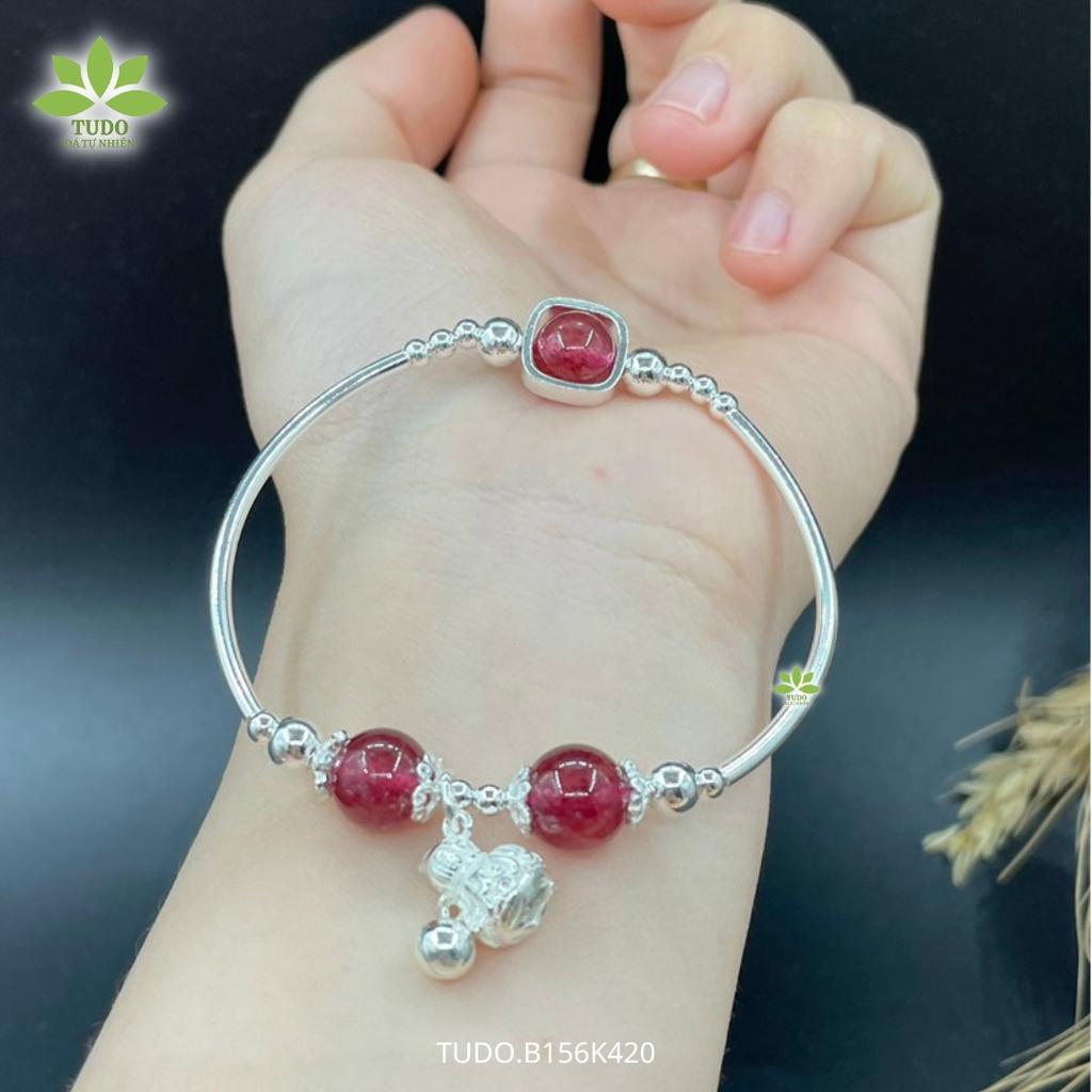 Vòng Tay Nữ Đẹp - Vòng Phong Thủy Mệnh Hỏa Thổ TUDO B156K420 VCBTADH VCBTAH Charm Bạc Túi Tiền Có Chuông - Tài Lộc