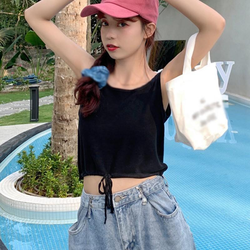 Áo Tank Top Thiết Kế Dây Rút Xinh Xắn Cho Nữ