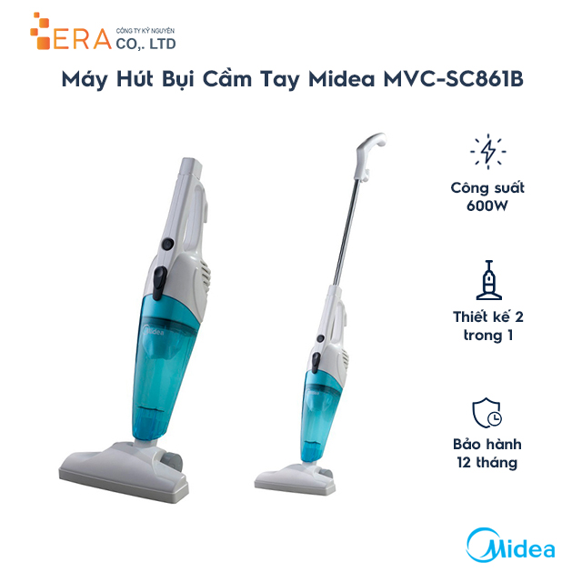 Máy Hút Bụi Cầm Tay MIDEA MVC SC861B - Trắng Xanh - Hàng chính hãng