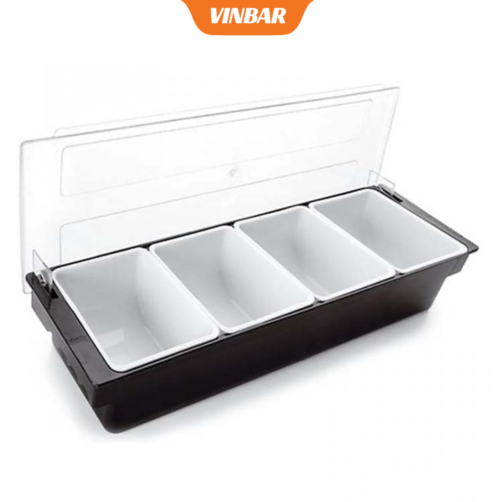 KHAY NHỰA ĐỰNG TOPPING 4 NGĂN, 5 NGĂN