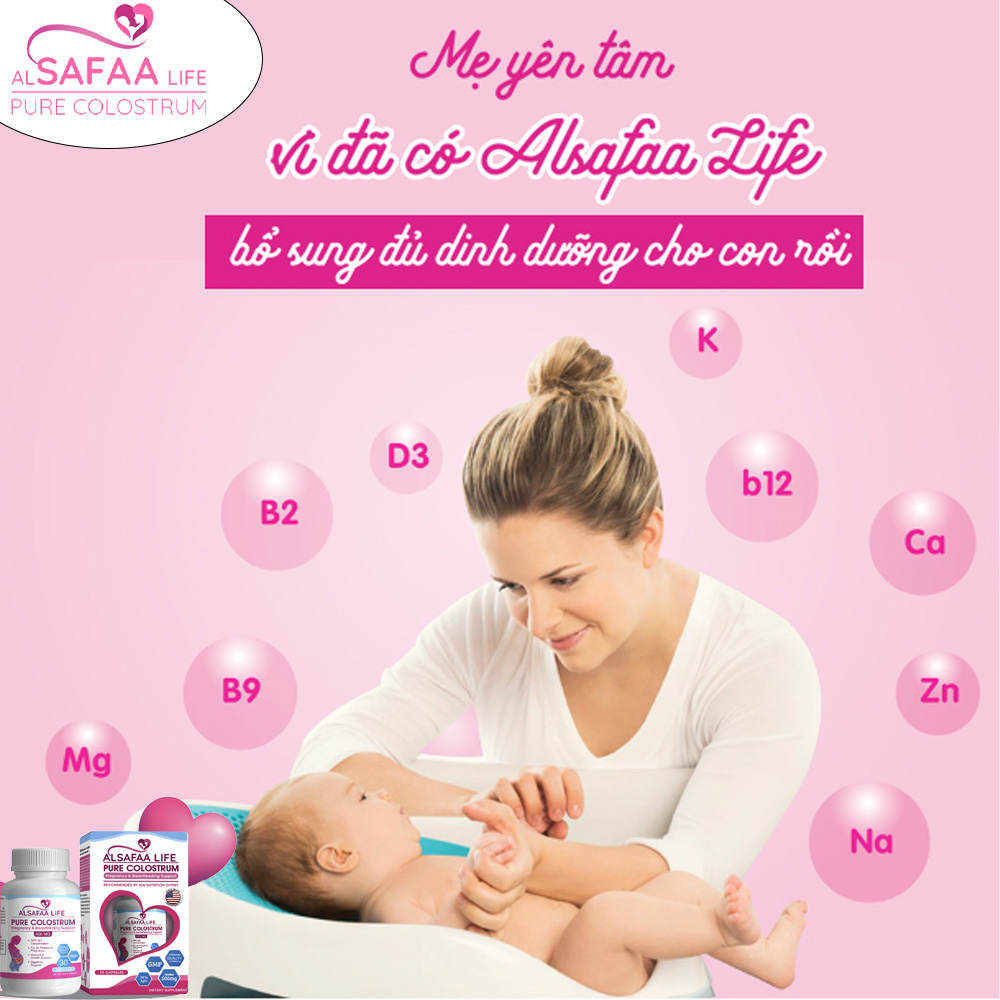 Sữa non nguyên chất al SAFAA life - USA | trước, trong và sau sinh. Pure Colostrum Pregnancy & Breastfeeding Support 500MG
