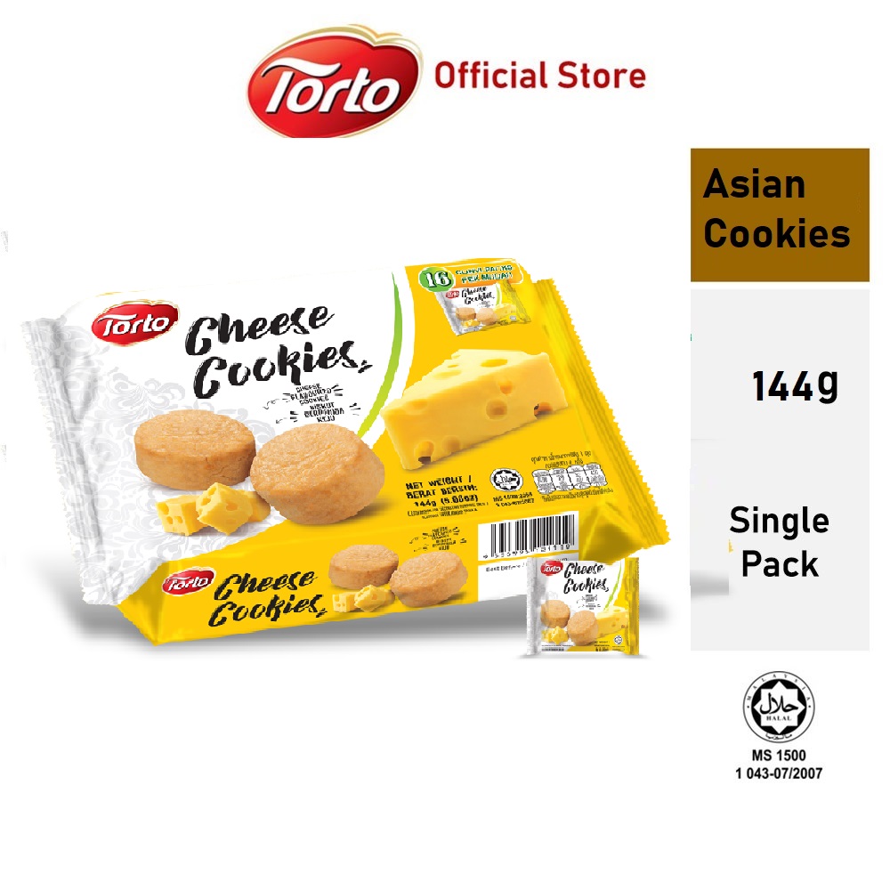Bánh quy Phô Mai White castle nhập khẩu Malaysia 144g Torto Asian Cookies Cheese Cookies