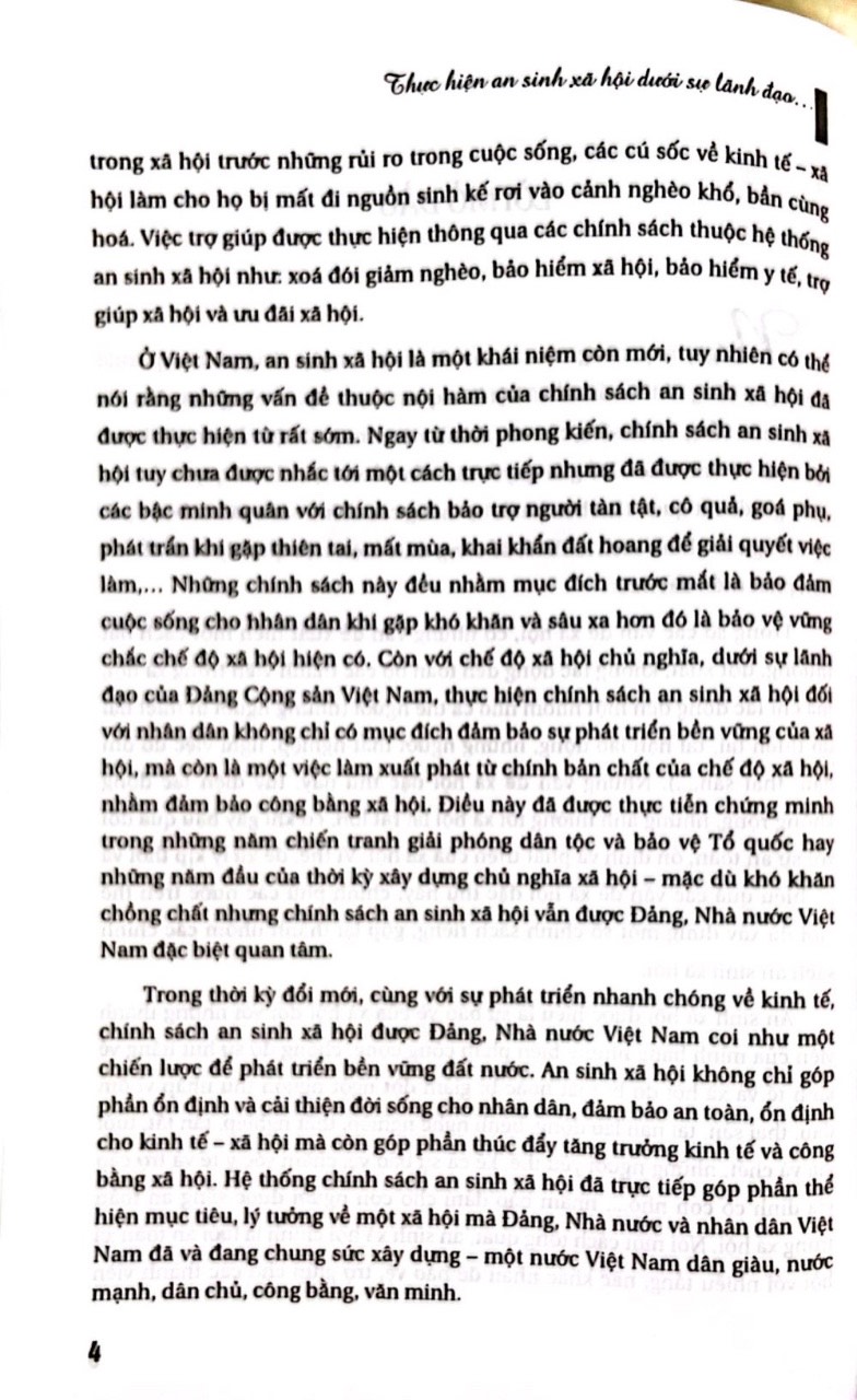 Thực Hiện An Sinh Xã Hội Dưới Sự Lãnh Đạo Của Đản Cộng Sản Việt Nam Những Năm Đầu Thế Kỷ XXI - Sách Chuyên Khảo