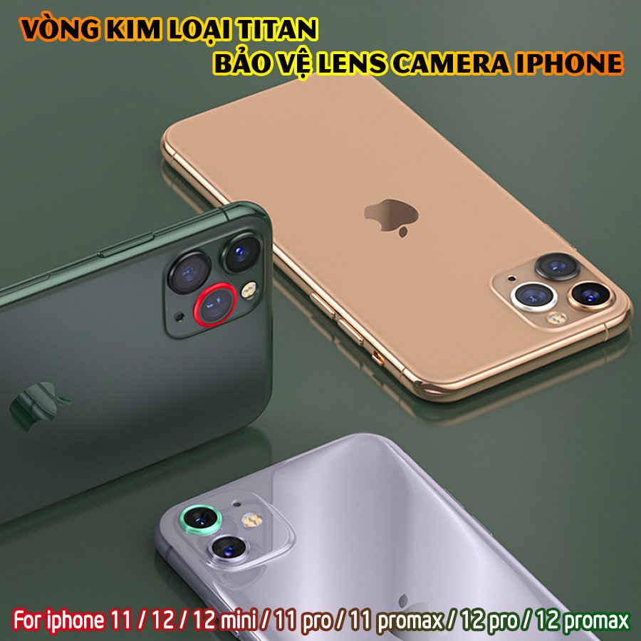 Tặng hộp đựng lens cao cấp - Vòng kim loại titan bảo vệ lens camera dành cho các dòng iphone 11 / iphone 12 - Xanh dương