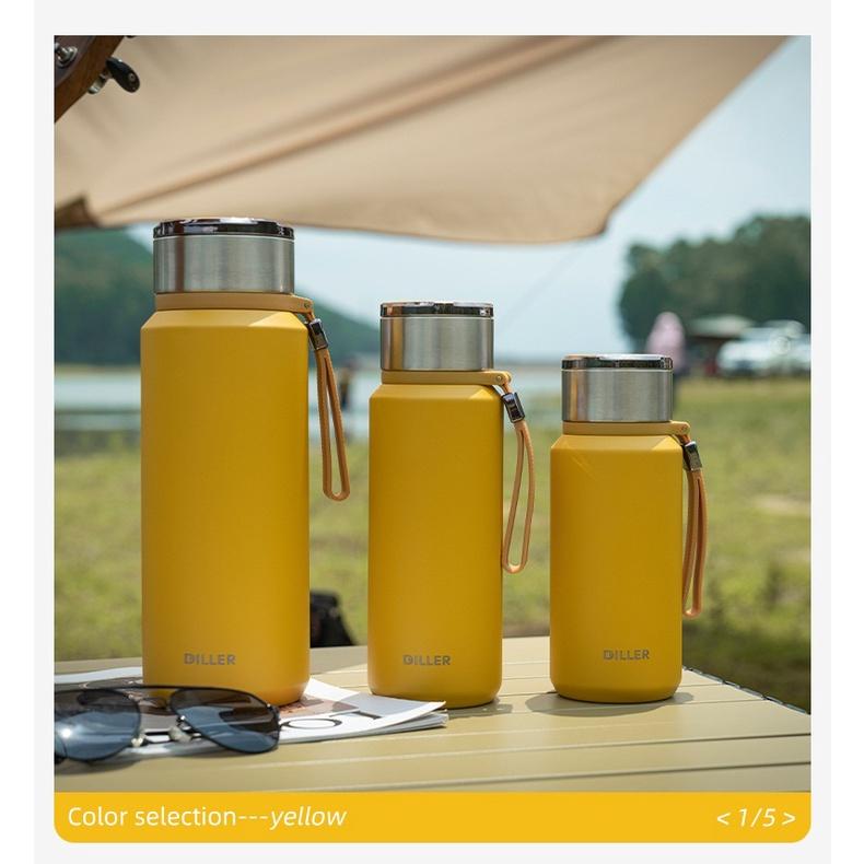 Bình giữ nhiệt thể thao cao cấp có lọc trà Diller 650ml 800ml 1500ml