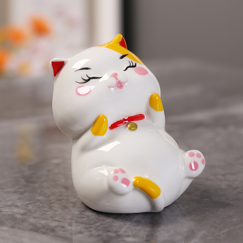 Mô hình Mèo Gốm Sứ Trang Trí_ Hàng Chính Hãng