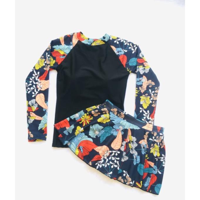 Bộ Bơi Nữ Áo Tay Dài Và Quần Váy Free size 40-55ký