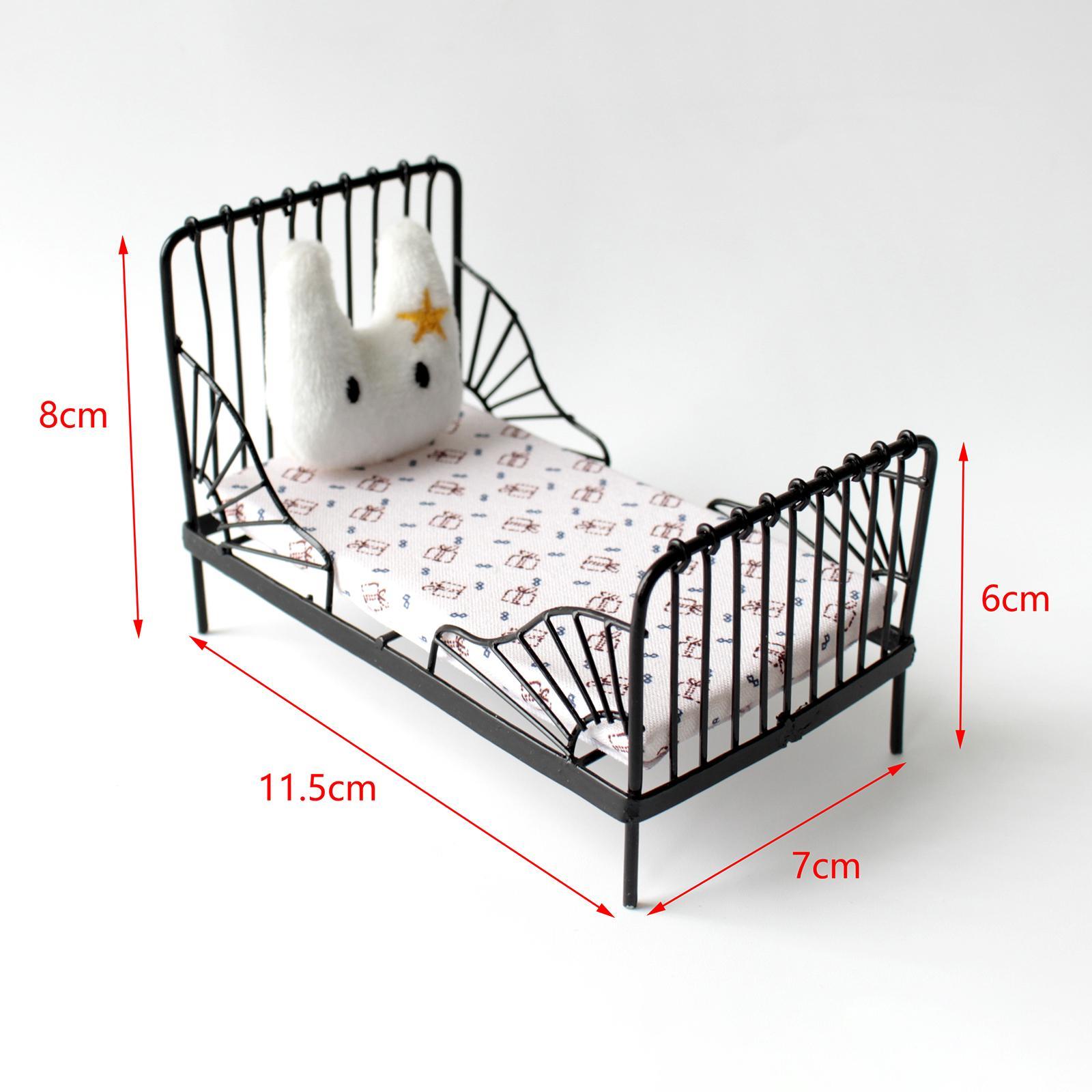 1/12 Mini Dollhouse Furniture Bed Simulation for Children Room Decor