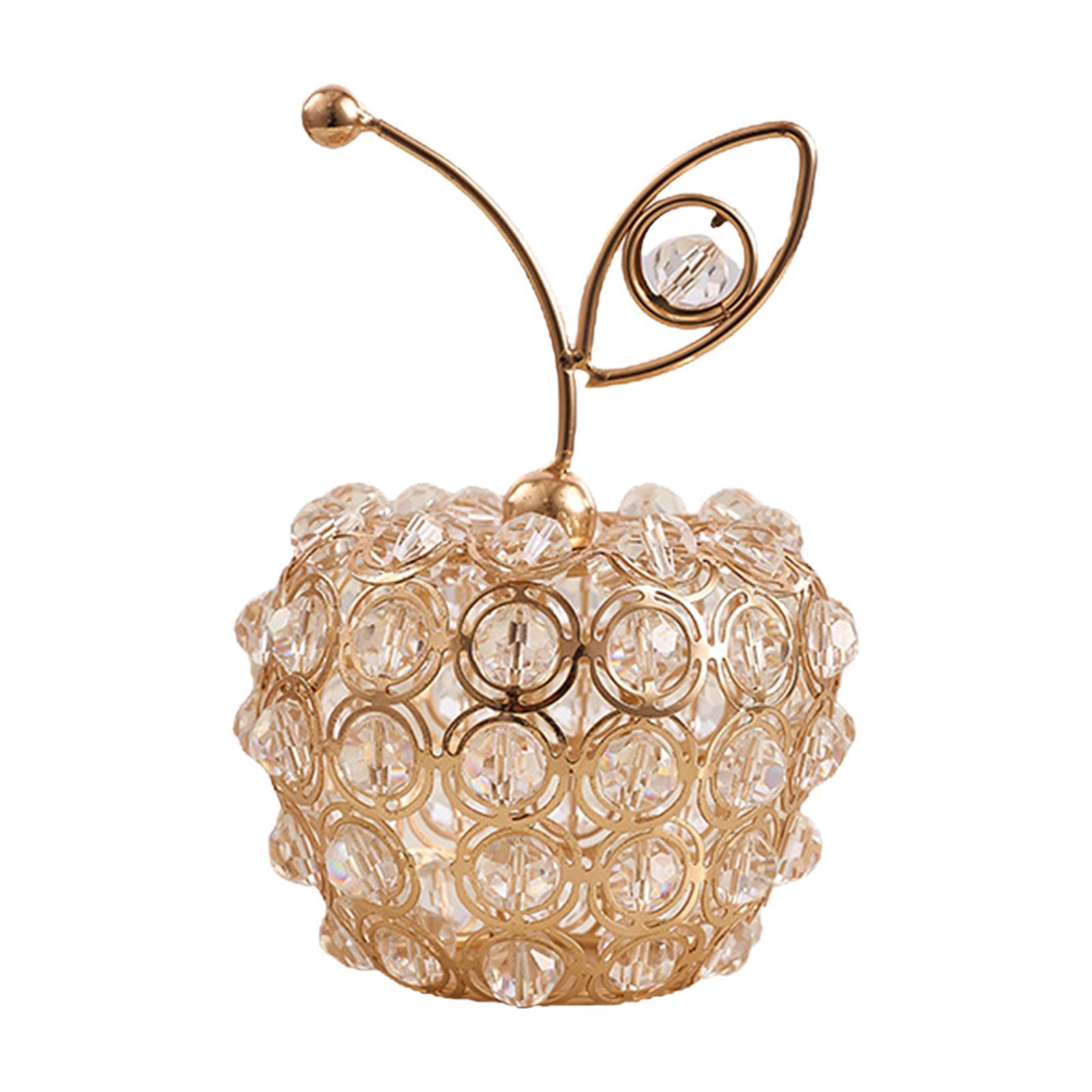 3pcs Nordic Crystal Fruit Statue Ornaments Figurine Home Office Decor