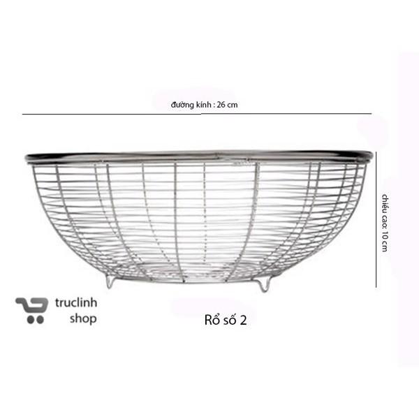 Rổ inox đa năng Rổ có chân đỡ giúp rau củ, quả luôn ráo nước, đảm bảo vệ sinh