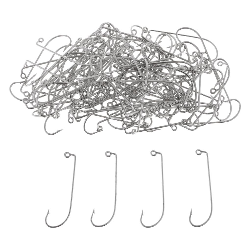 100pcs Worm Fishing Hooks High Carbon Steel Jig Hook Big Fish Fishhook 2