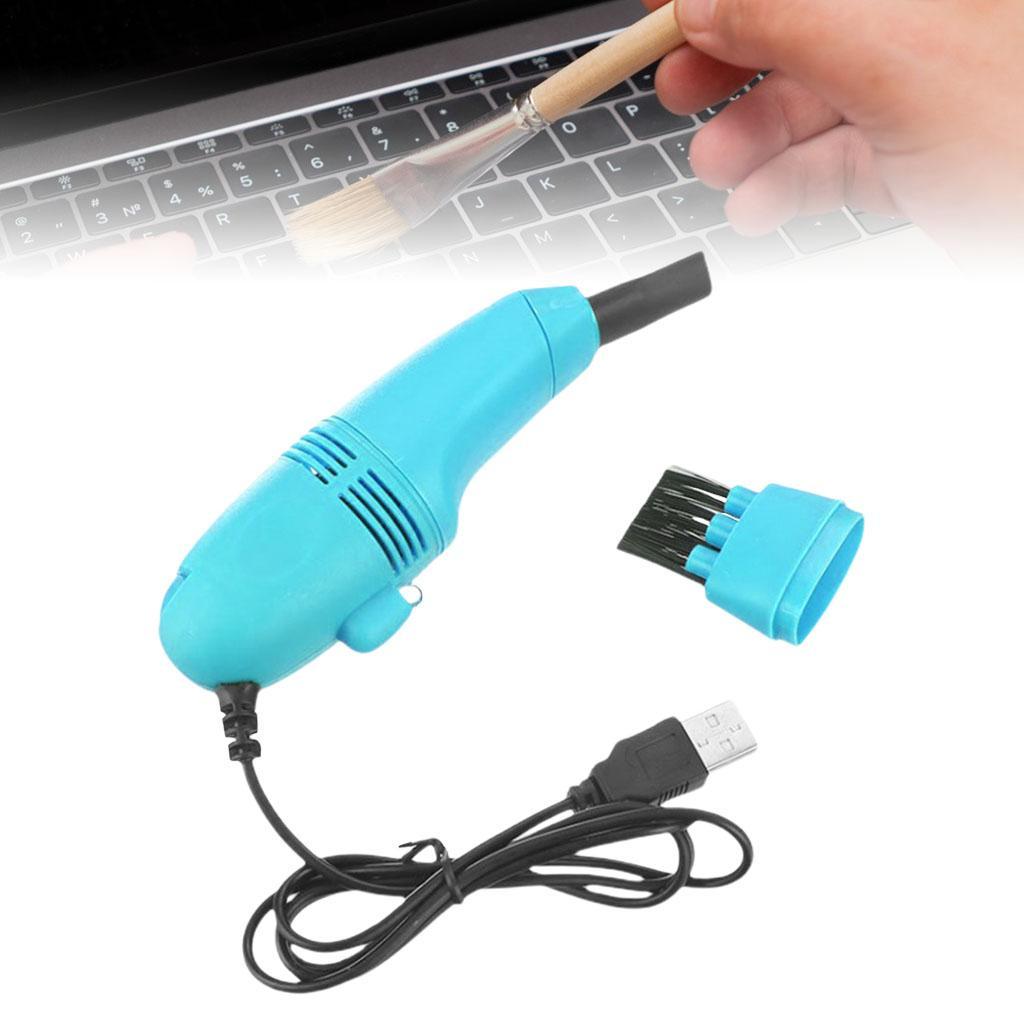 2x Mini Desktop Vacuum Cleaner Hairs Printer Window Groove Yellow+Blue