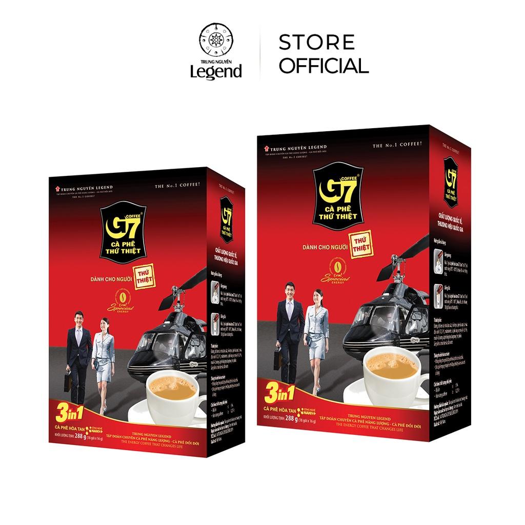 Combo 2 Hộp Cà Phê Sữa Hòa Tan - Hộp 18 gói - Trung Nguyên Legend G7 3in1 (Gu vừa, vị đậm, mùi thơm)