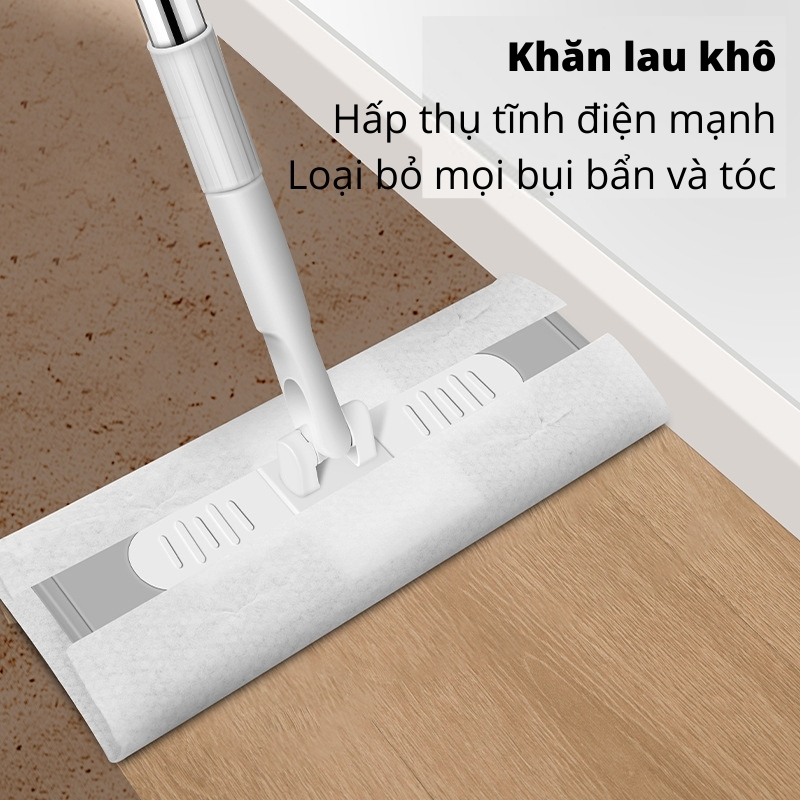 Cây Lau Nhà Khăn Tĩnh Điện SOIKA Hút Bụi Tóc Và Loại Bỏ Mọi Vết Bẩn Cứng Đầu