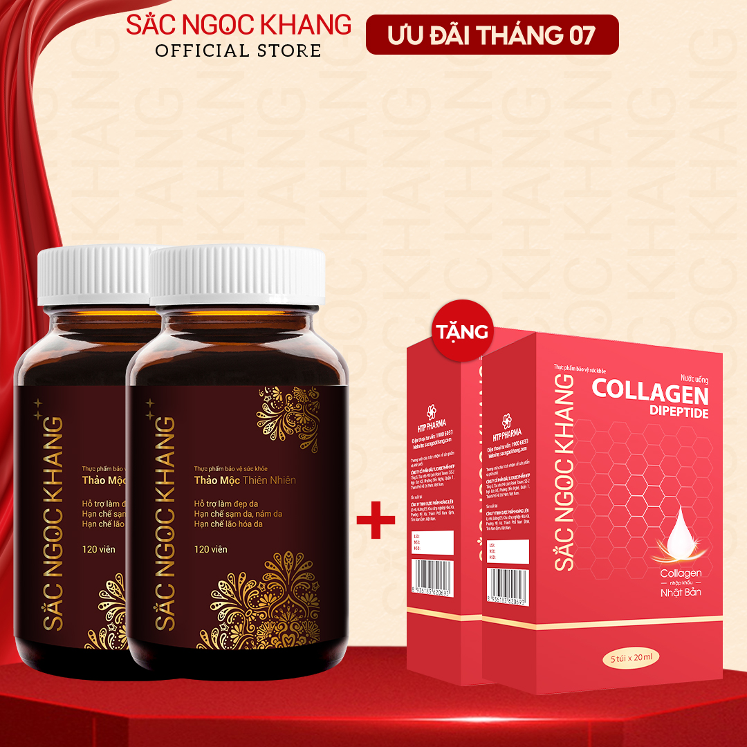 Viên uống Sắc Ngọc Khang ++ (120 viên) giúp trẻ hóa Làn da làm mờ sạm nám tàn nhang hiệu quả, tăng cường tính đàn hồi cho làn da, hỗ trợ cải thiện và phục hồi da bị lão hóa vượt trội