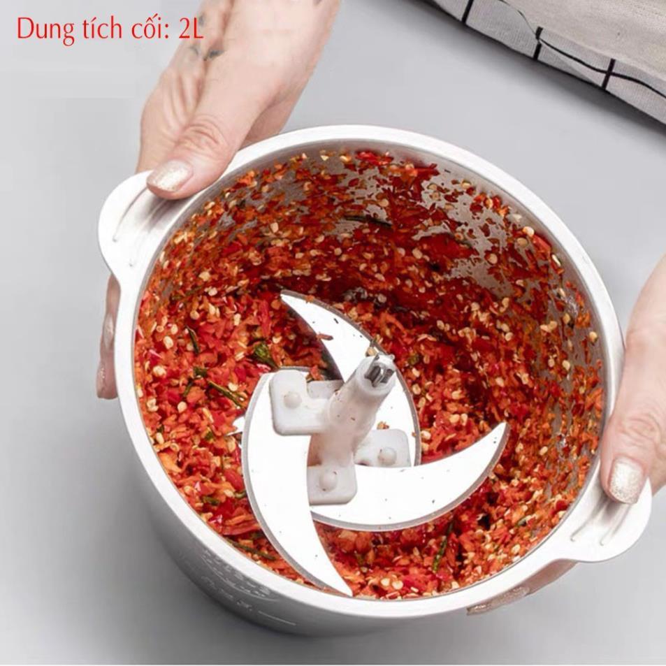 Máy Xay Thịt Cối Inox 4 Lưỡi Đa Năng - Xay Cua, Cá, Tỏi Ớt, Các Loại Rau Củ Quả- Bảo Hành 12 Tháng hs1