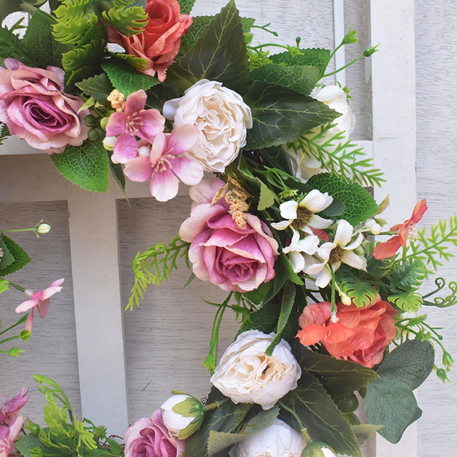 Artificial Artificial Flower Wreath 45cm Simulation Rose Wedding Decor