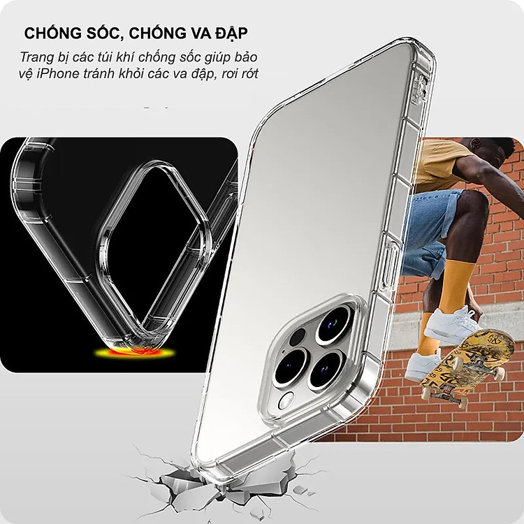 Ốp lưng chống sốc cho iPhone 15/ 15 Plus/ 15 Pro/ 15 Pro Max hiệu Likgus Crashproof - Thiết kế trong suốt, chống ố, giúp chống chịu mọi va đập - hàng nhập khẩu