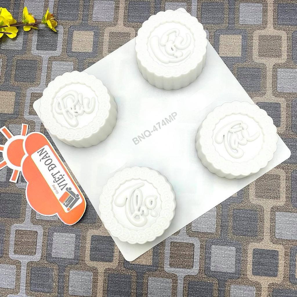 Khuôn Nhấn Xôi, Khuôn Xôi, Khuôn Rau Câu Hình PHÚC LỘC THỌ TÀI (COMBO 4 KHUÔN- mỗi khuôn 9 cm - Khuôn Nhựa Dày , Sắc Nét