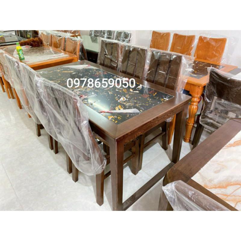 Bộ bàn ăn gỗ sồi cao cấp mặt đá