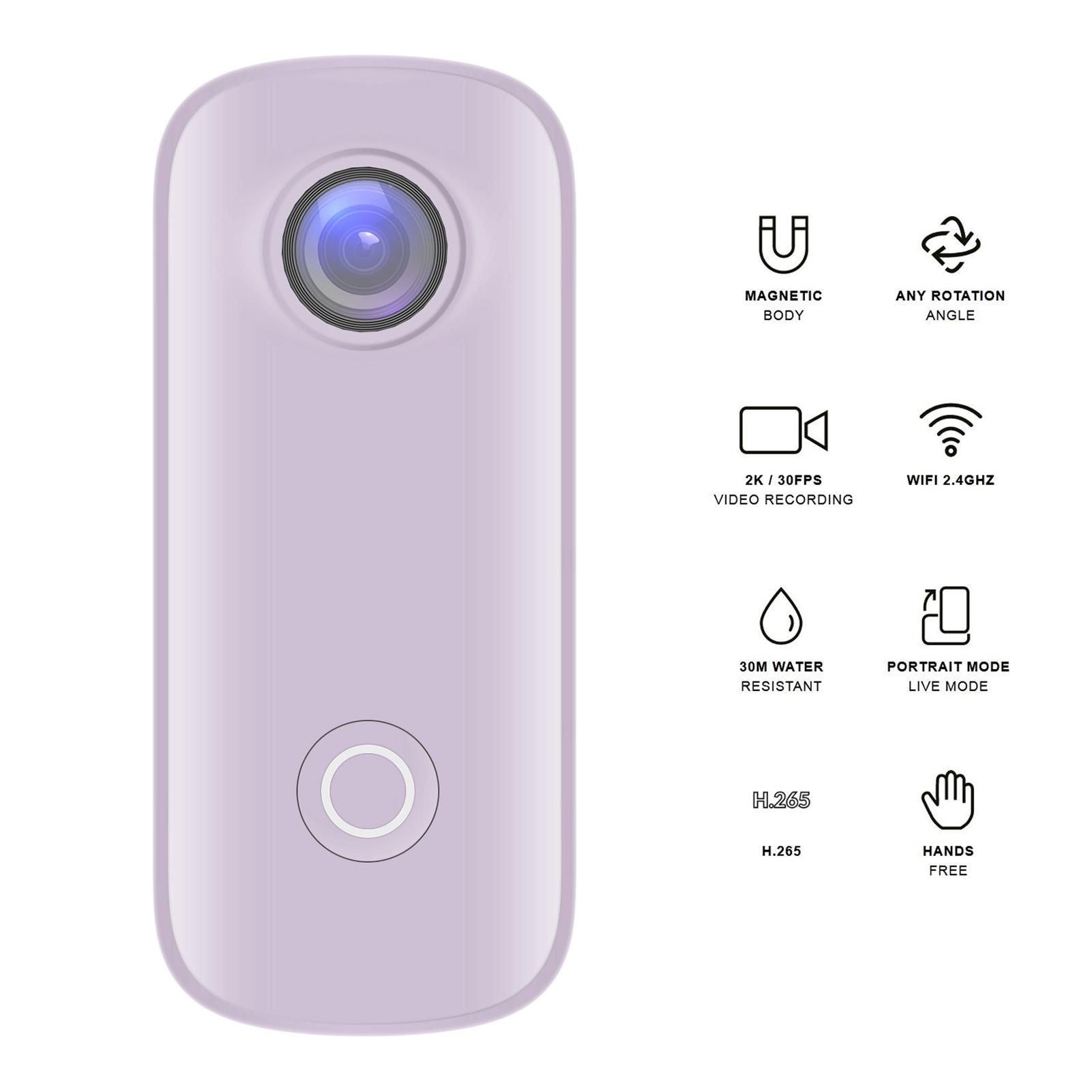 SJCAM C100+ Mini Action Camera 2K Video Digital Camera 30M Waterproof Magnetic Body WiFi Connection APP Sharing Sport Camera