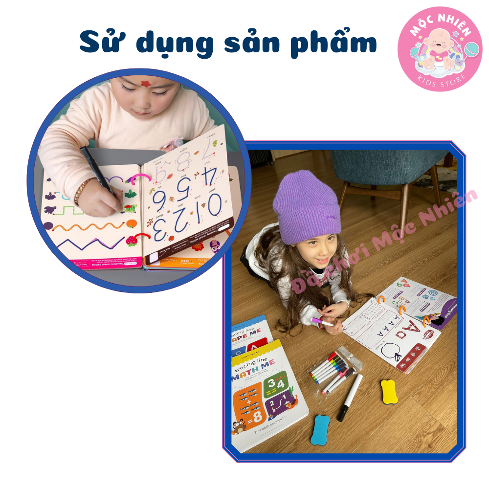 Đồ chơi giáo dục, học liệu thông minh cho bé xóa được, học liệu giáo dục sớm thương hiệu Lalala Baby 68 Trang