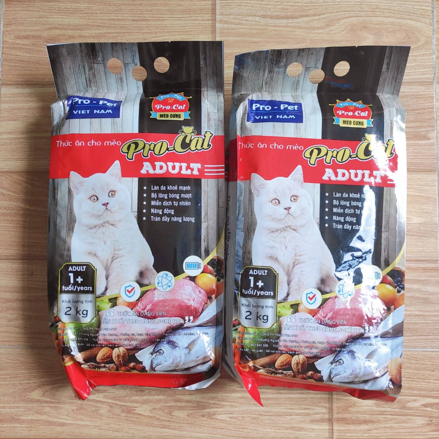 Thức Ăn Hạt Cho Mèo Lớn Mèo Trưởng Thành PRO-CAT Adult Túi 2kg