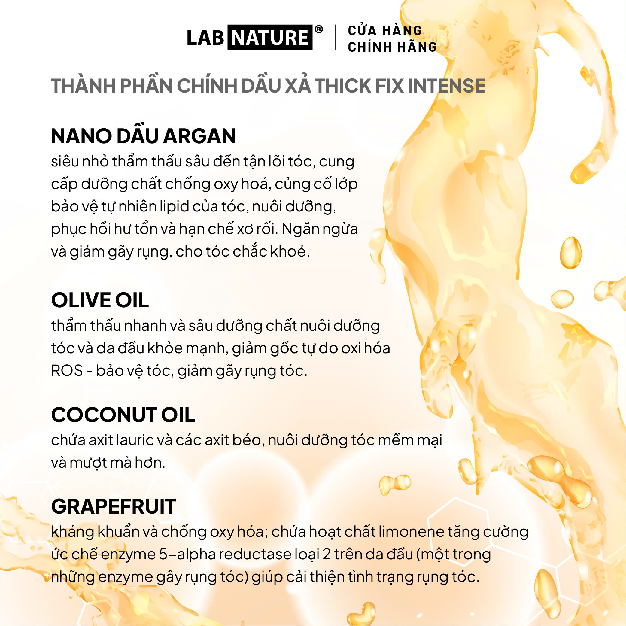 Combo Dầu gội và Dầu xả Ngăn rụng tóc Lab Nature Thick Fix - Công Nghệ Hàn Gắn Cấu Trúc Tóc - 480g