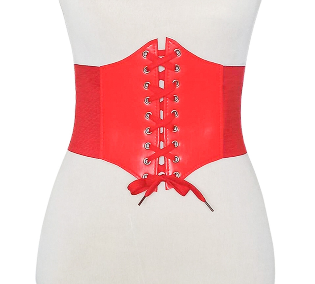 Dây nịt thắt lưng nữ đẹp màu đỏ thời trang Hàn Quốc dona21100301
