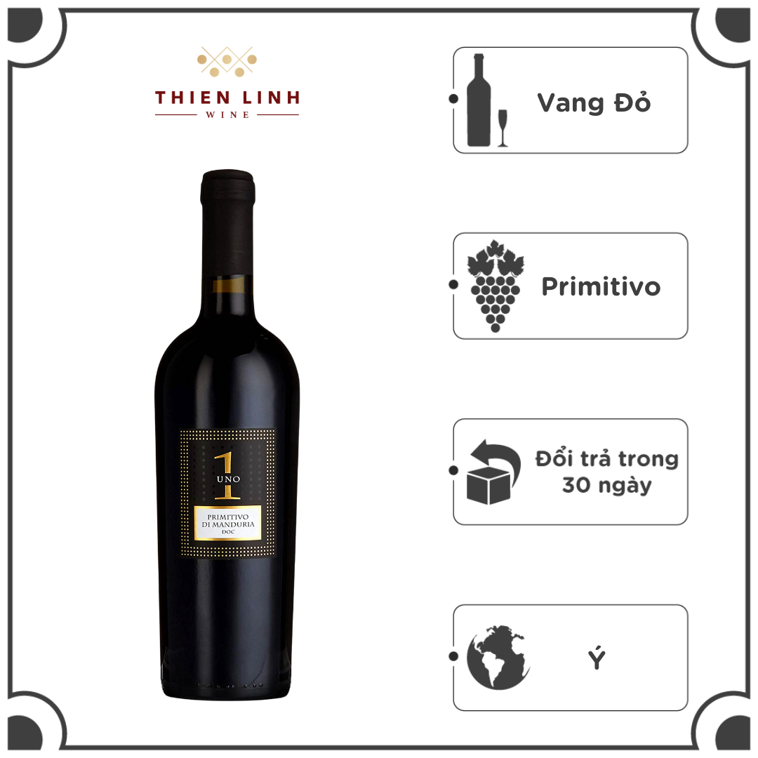 Rượu Vang Đỏ Ý Uno Primitivo Di Manduria