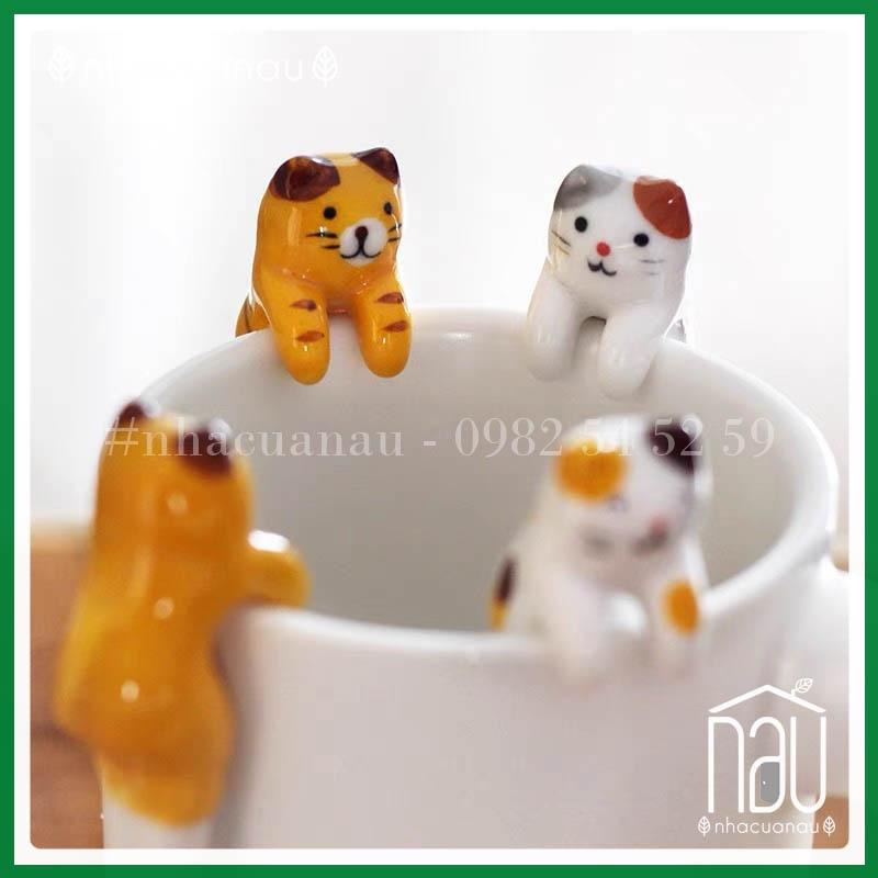 Thìa sứ hình mèo dễ thương 11cm phù hợp uống trà, cafe
