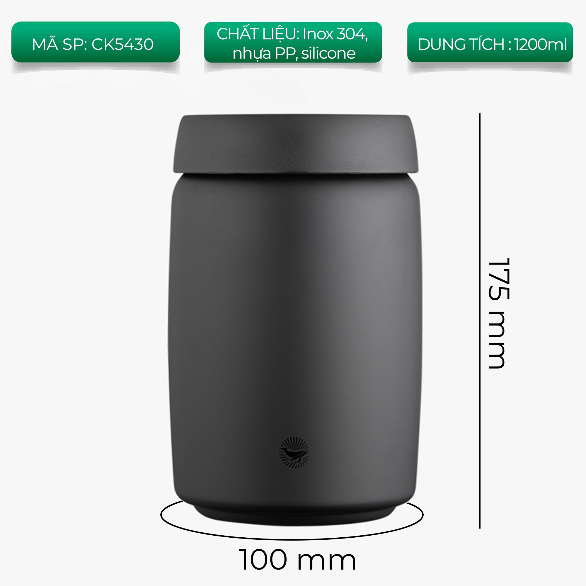 Hũ lọ inox 304 hút chân không bảo quản thực phẩm Cafede Kona