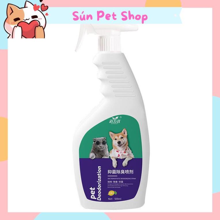 Xịt khử khuẩn cho thú cưng hương chanh 500ml (Chai xịt khử mùi hôi chó mèo)