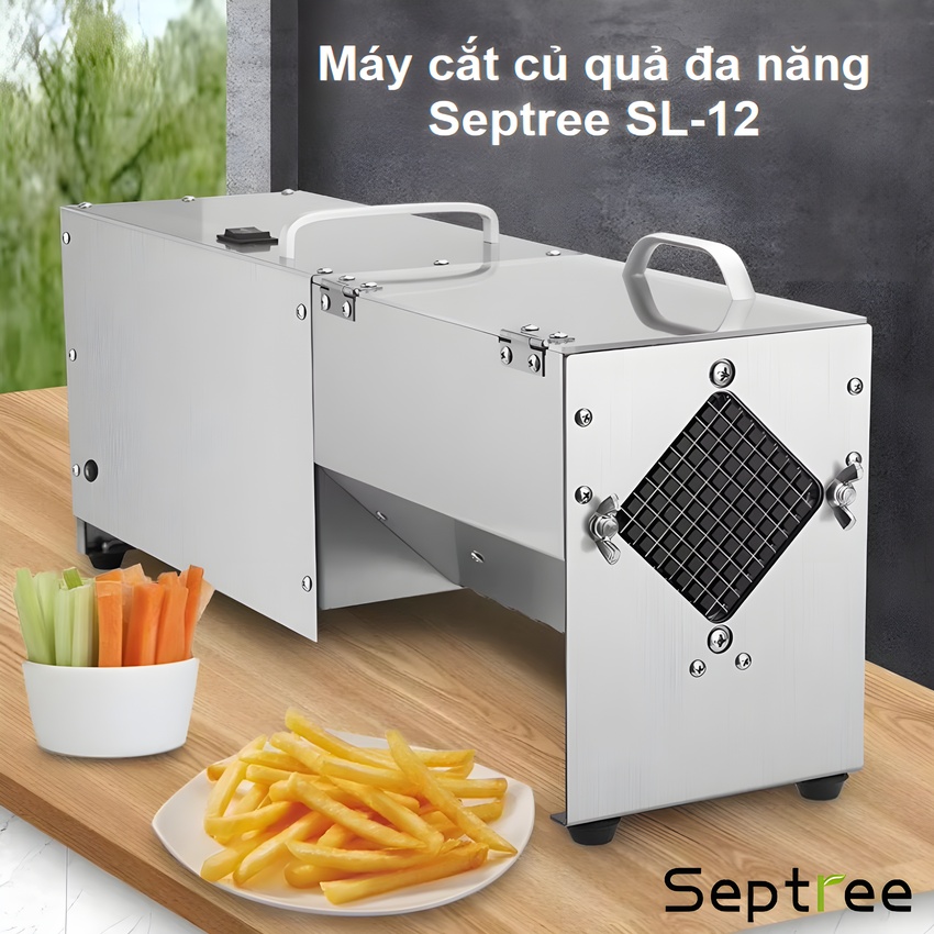 Máy cắt rau củ quả đa năng chuyên nghiệp, thương hiệu Mỹ Septree cao cấp SL-12 - Hàng Chính Hãng