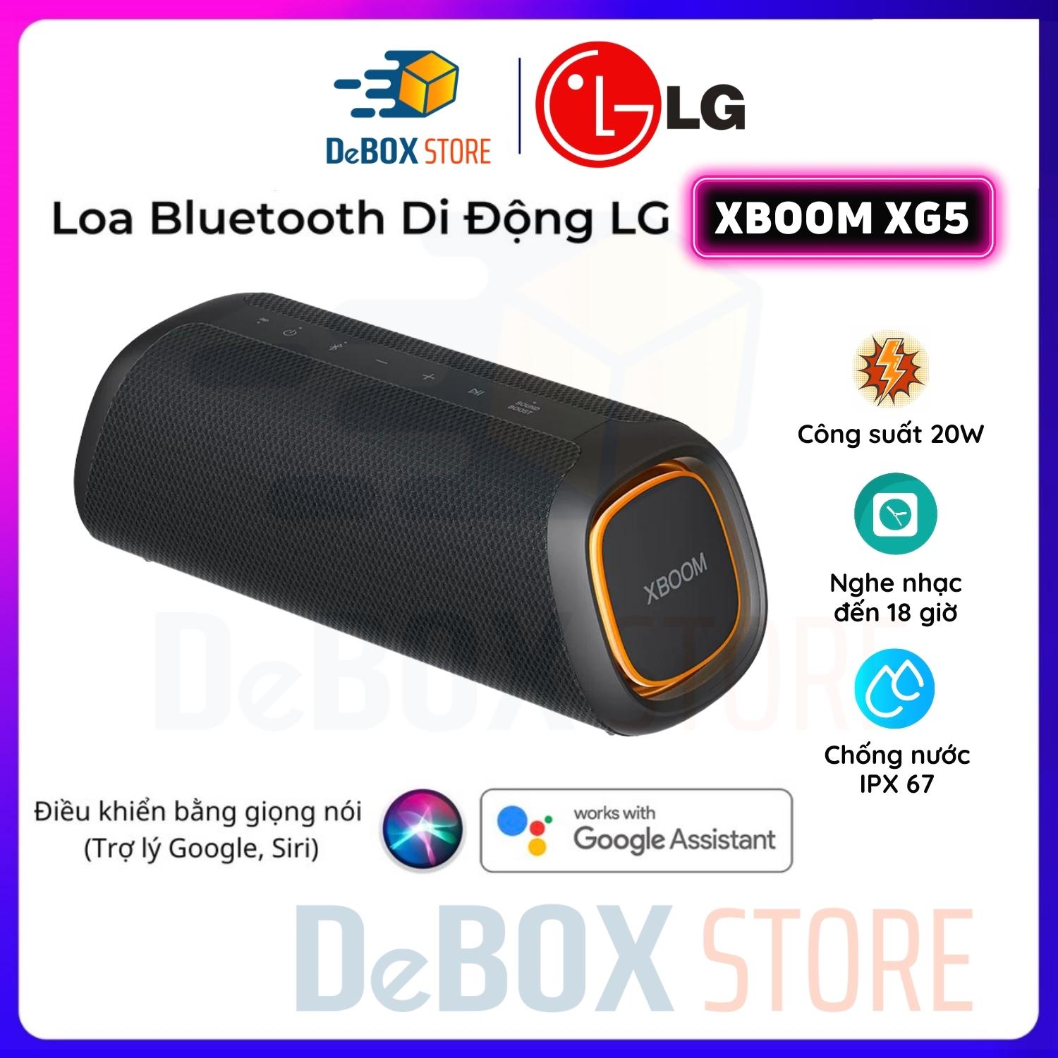 Loa Bluetooth Di Động LG XBOOMGo XG5Q (Xanh Đen) Công suất 20W - Hàng Chính Hãng