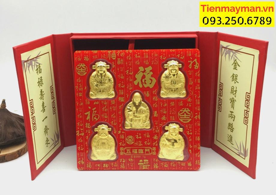 LOẠI 1Bộ Thần Tài Ngũ Phúc Lâm Môn Mạ Vàng 24k Cấp, Quà Tết Sang Trọng - PASA COLLECTION