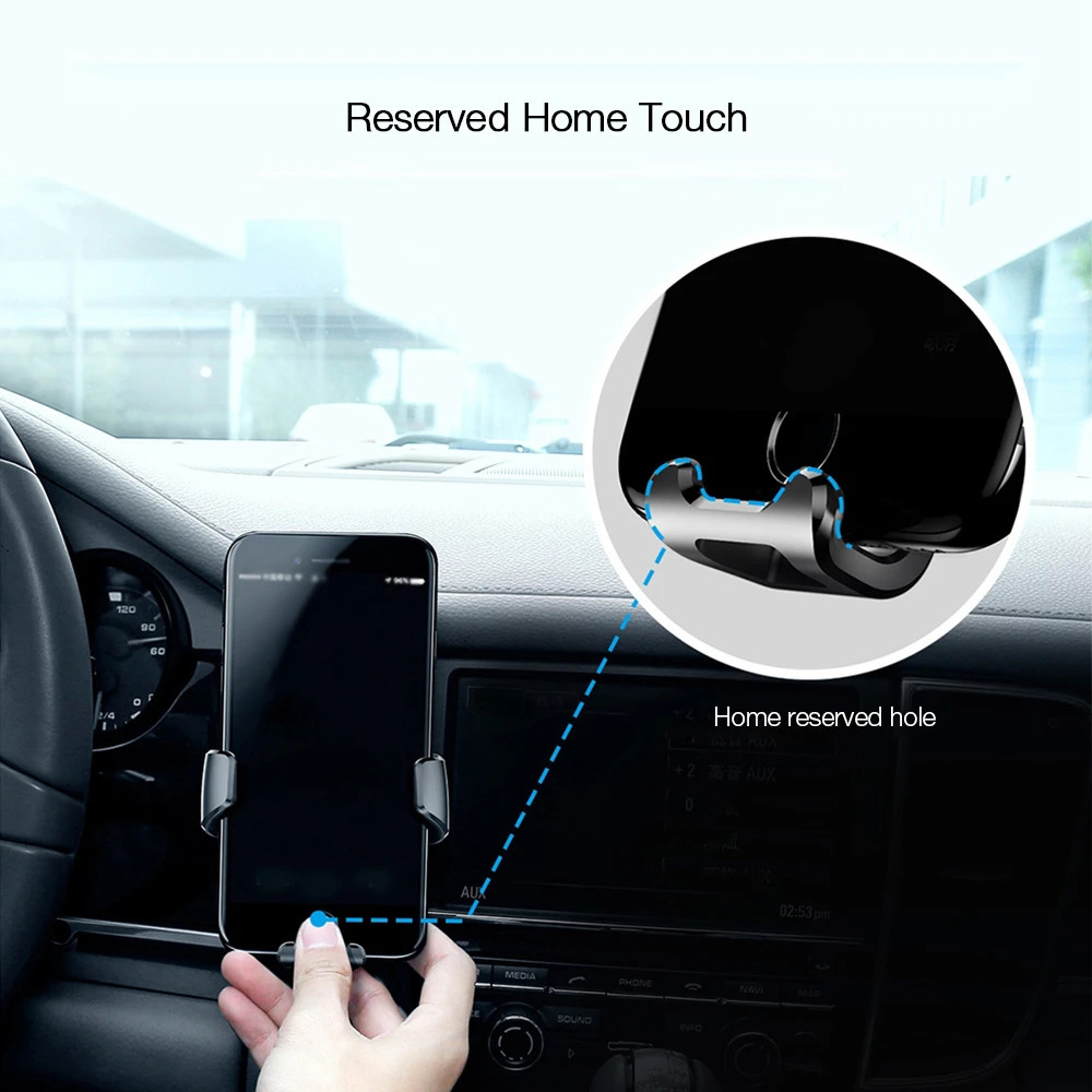 Giá đỡ điện thoại ô tô khóa cảm biến tự động đóng mở cho xe hơi hiệu Baseus Gravity Car Mount  dạng kẹp thông gió cho xe hơi / ô tô - Hàng nhập khẩu