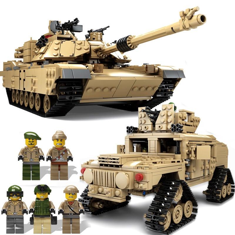 Đồ chơi Lắp Ráp Kazi KY10000 Military Army M1A2 Abrams MBT - Xe Tăng Chủ Lực Biến Hình Xe Hummer