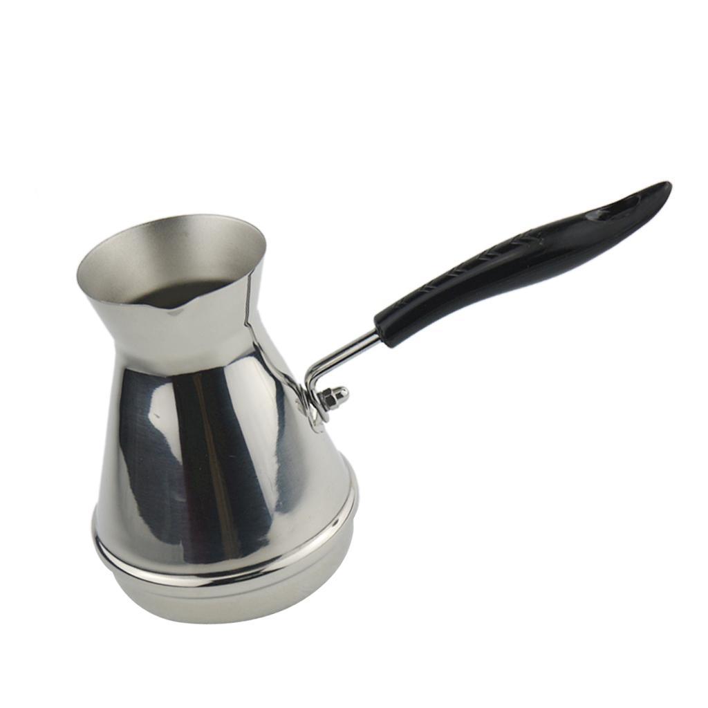 2pcs Cezve Turkish Coffee Pot Long Handle Ibrik Stainless Coffee Maker 350ml