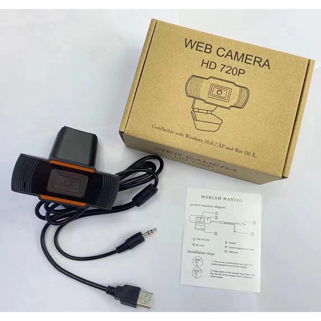 Webcam Full HD sắc nét tích hợp Micro, kết nối cổng USB, kẹp màn hình, học online,  gọi video