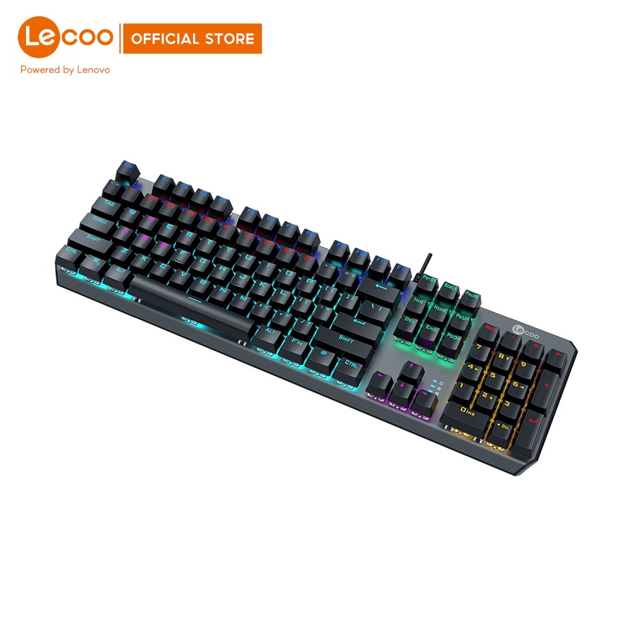 Bàn phím cơ gaming Lecoo GK301, hiệu ứng LED RGB chơi game cho máy tính - BH 24 tháng Hàng nhập khẩu