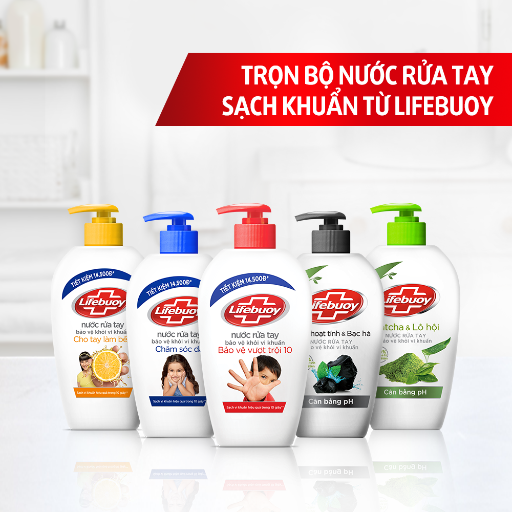 Combo 2 Nước Rửa Tay Lifebuoy Bảo Vệ Vượt Trội 10 Giúp Sạch Khuẩn Và Bảo Vệ Vượt Trội Khỏi 99.9% Vi Khuẩn Tốt Nhất Chai 450g