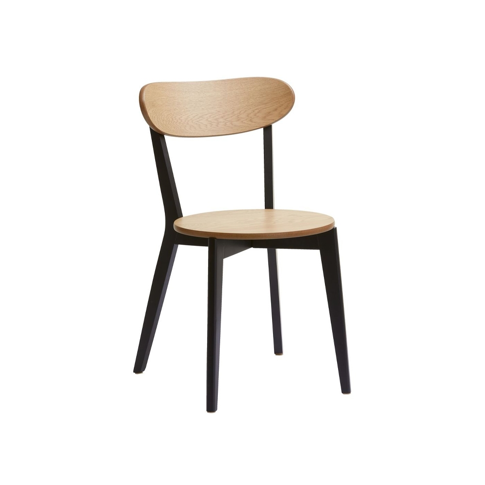 Ghế bàn ăn | JYSK Jegind | gỗ công nghiệp/gỗ cao su | trắng/sồi R45cmxC79cm xS54cm