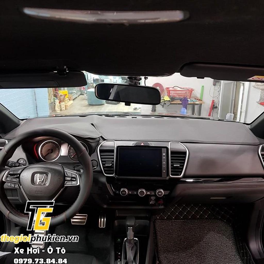 Thảm da Taplo Honda City 2021 vân Carbon cao cấp