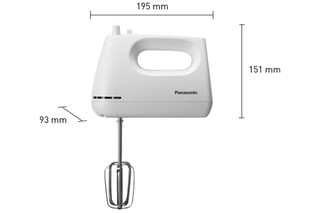 Máy đánh trứng cầm tay Panasonic MK-GH3WRA - 4 que đánh trứng và trộn bột bằng thép không gỉ - Công suất 175W - 5 tốc độ - Chức năng an toàn bảo vệ động cơ - Hàng chính hãng - Bảo hành chính hãng 12 tháng