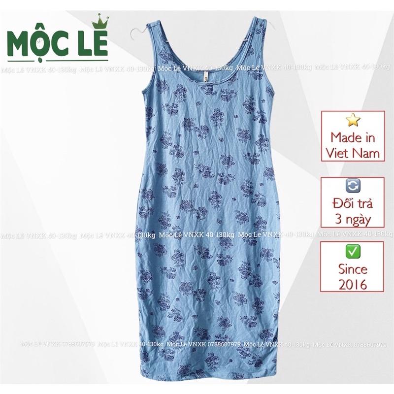 Đầm body mỏng mát xanh hoạ tiết
