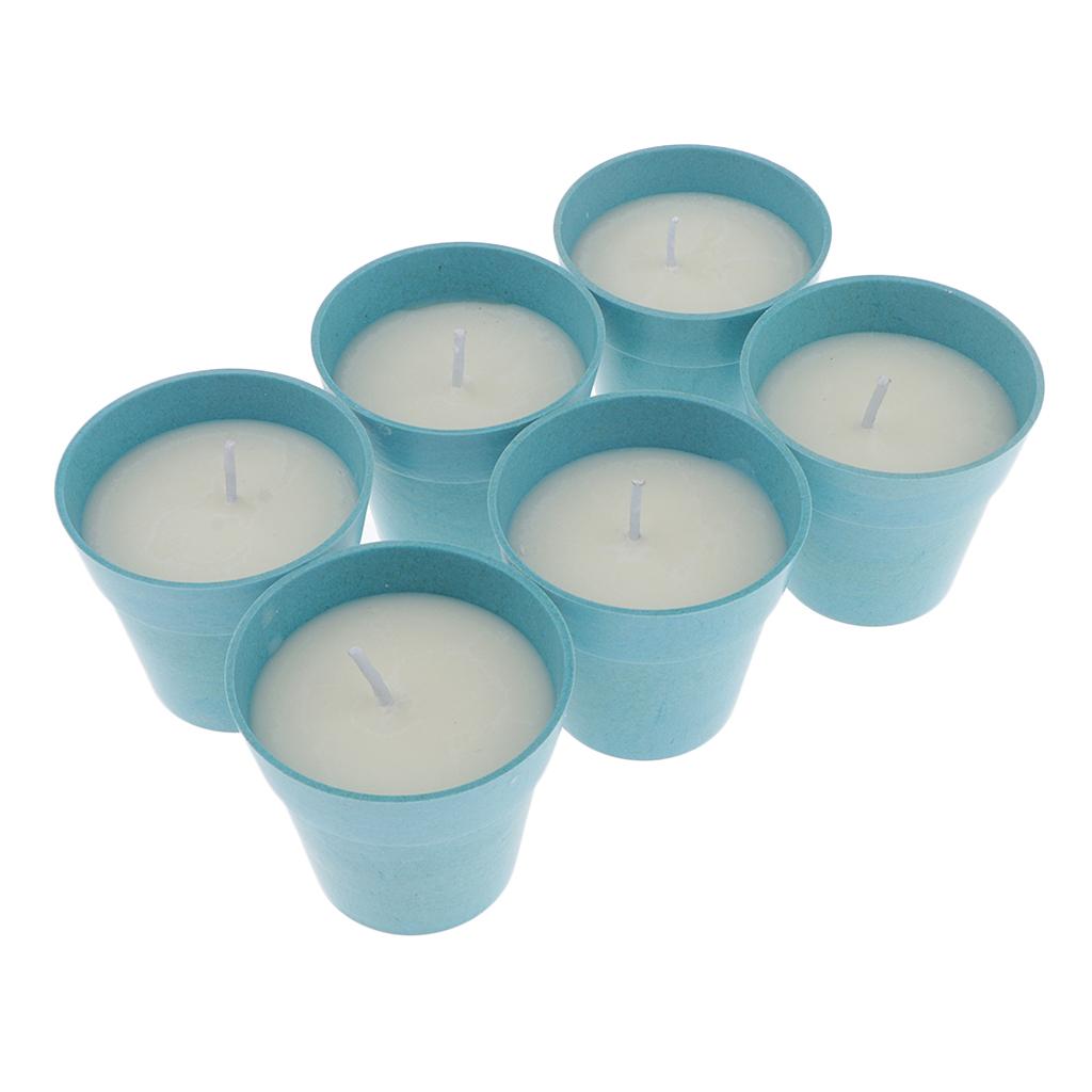 6x Scented Candles Natural Soy Wax Portable Travel Home Candle With Plastic Box