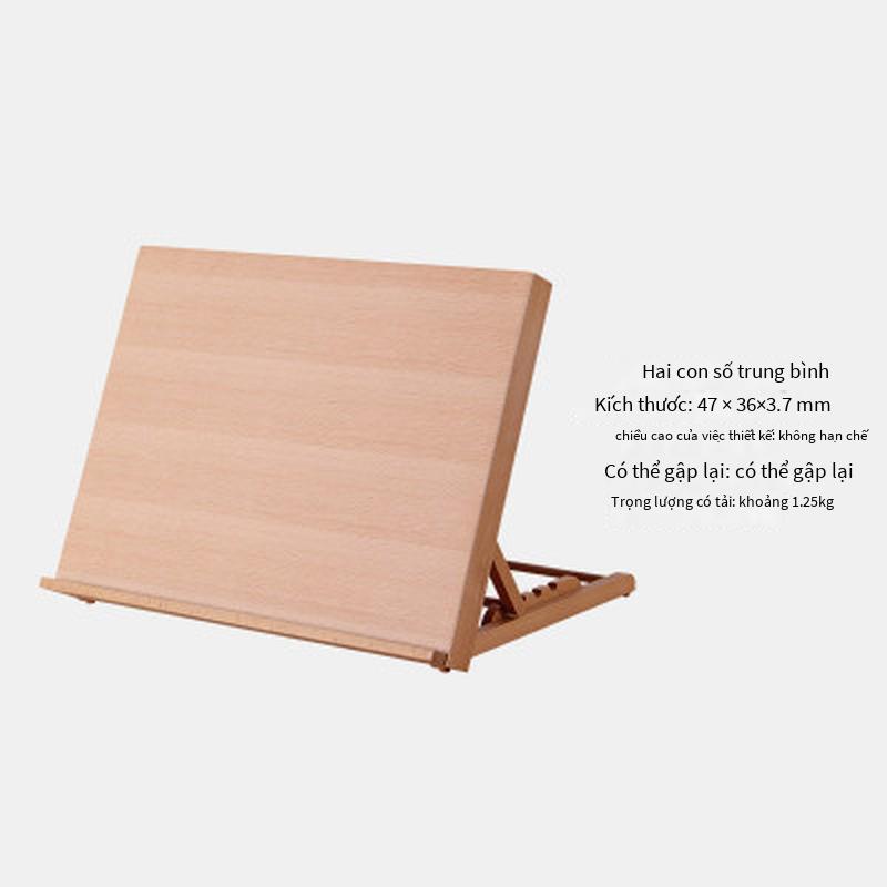 Giao hàng nhanh 4K gấp máy tính để bàn giá vẽ A3 máy tính để bàn dành cho người lớn bằng gỗ nhỏ khung tranh sơn dầu di động phác thảo giá vẽ máy tính để bàn giá sách nhỏ